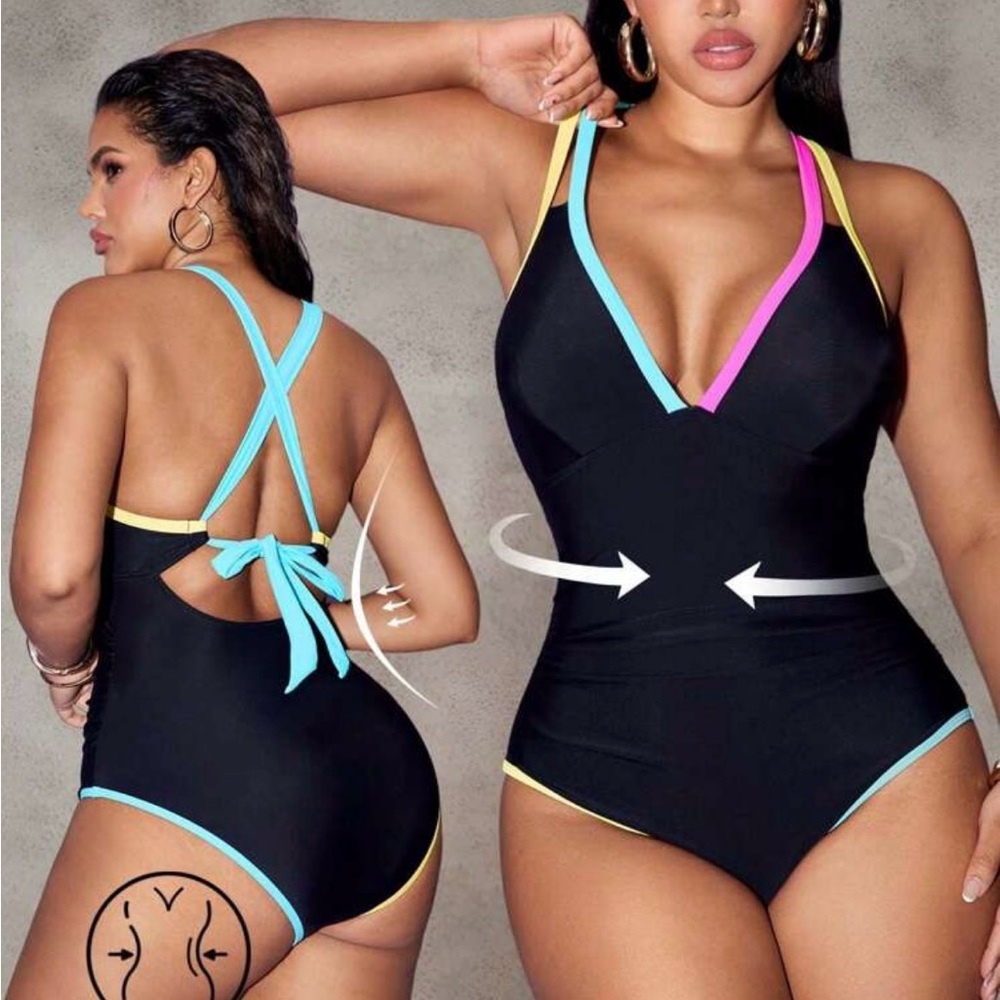 Colorful Trim Women's Swimsuit